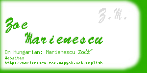 zoe marienescu business card